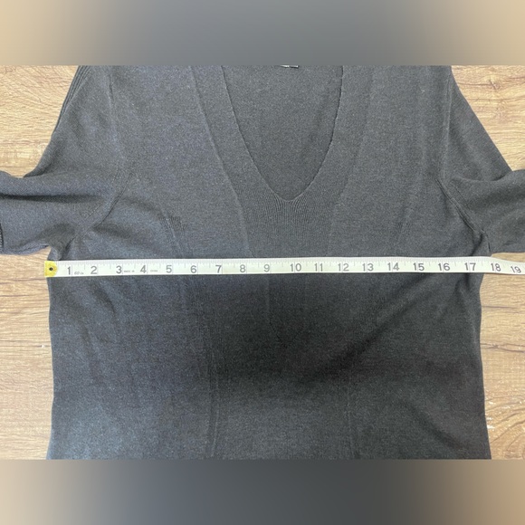 Peruvian Connection Womens L Sweater Dress dark‎ gray V-Neck Pima Cotton Midi - Picture 4 of 8